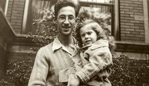Archival image of a girl and her dad
