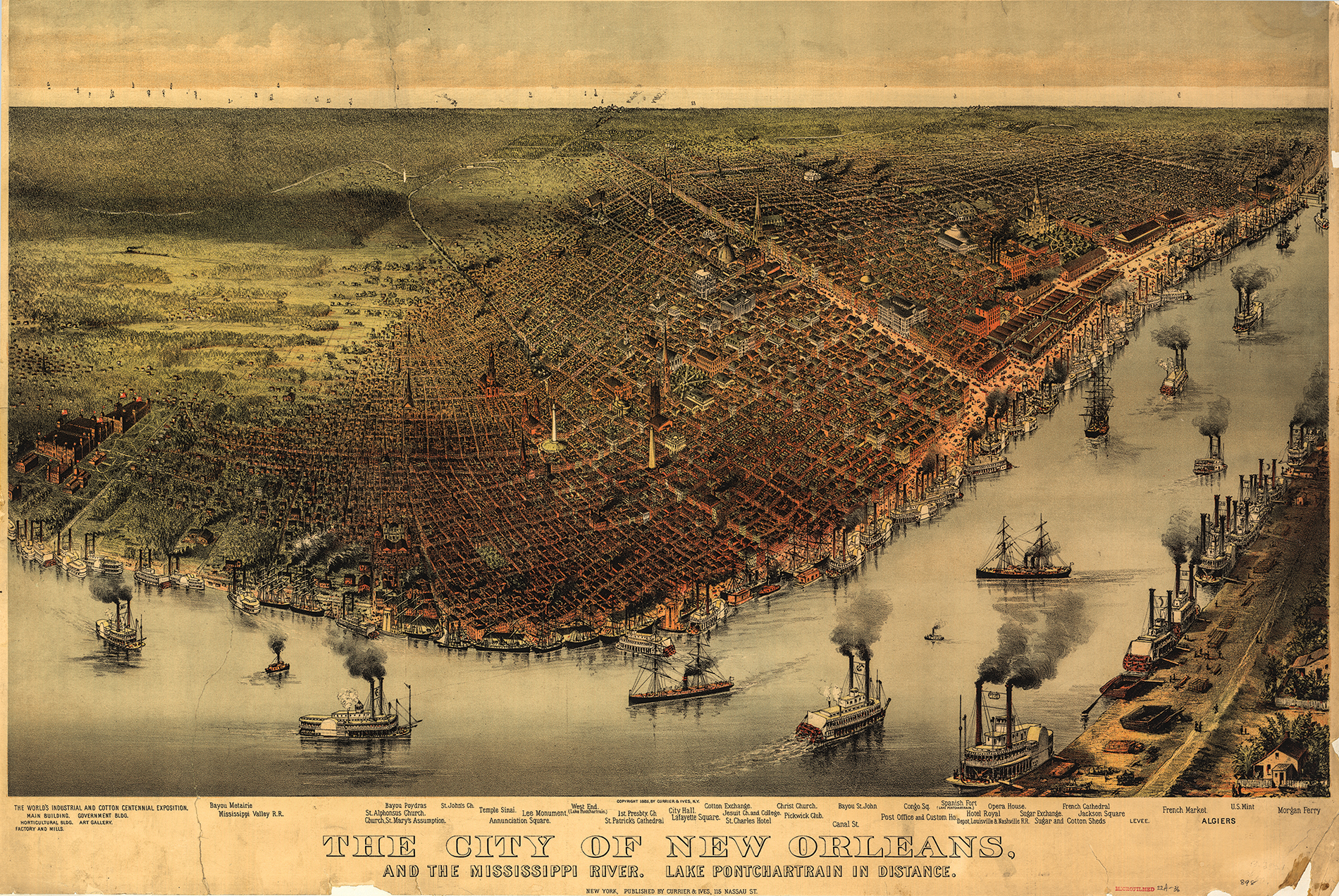1885 map of New Orleans