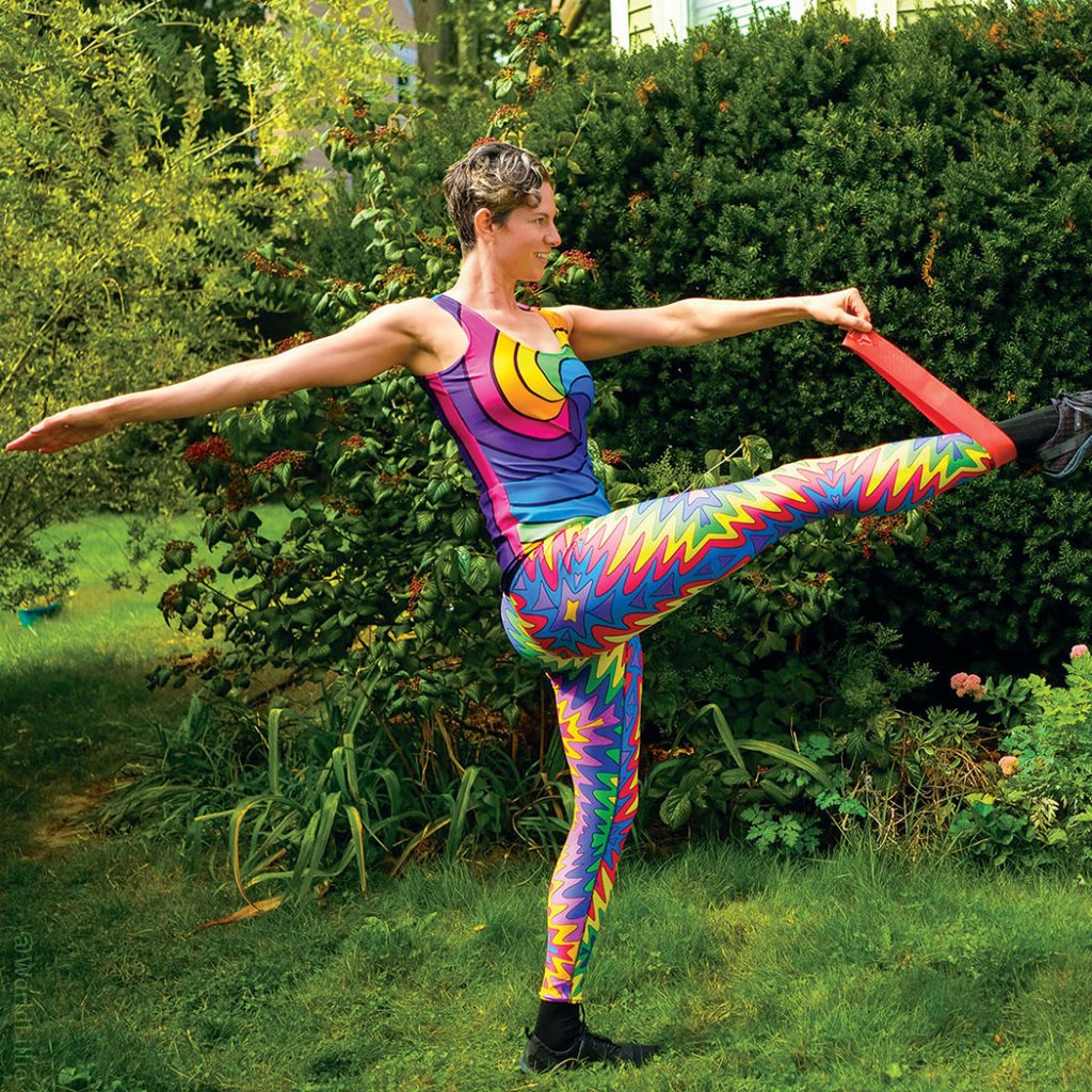 Lillie Marshall ’03 in bright tights