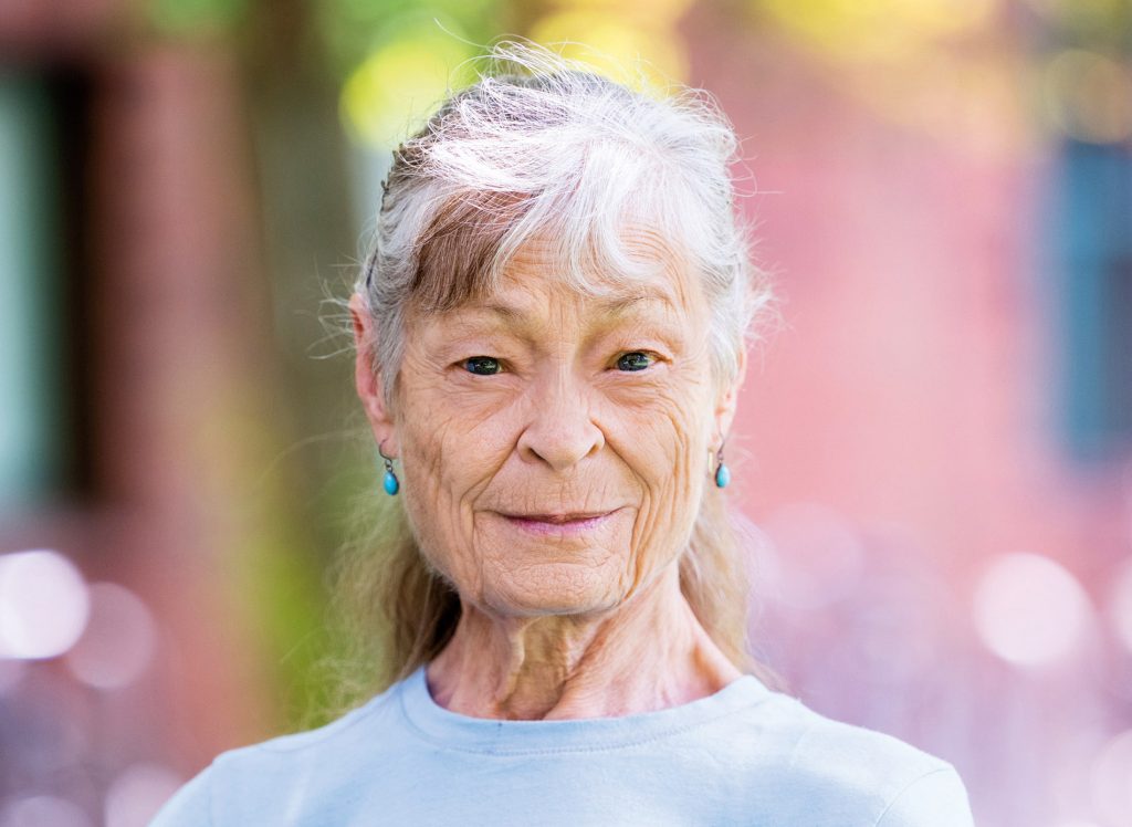 Close up image of Jan Tullis outside.