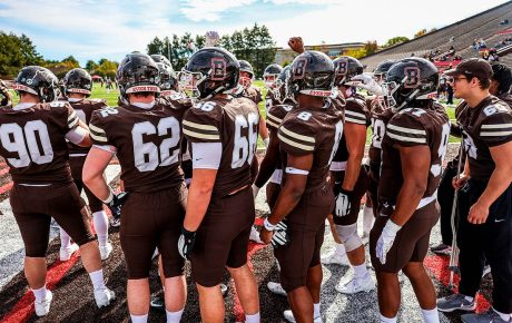 Image of Brown football players back-to