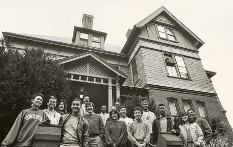 Students in front of Partridge Hall