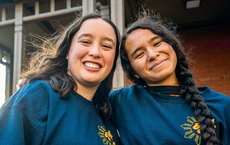 Two smiling people